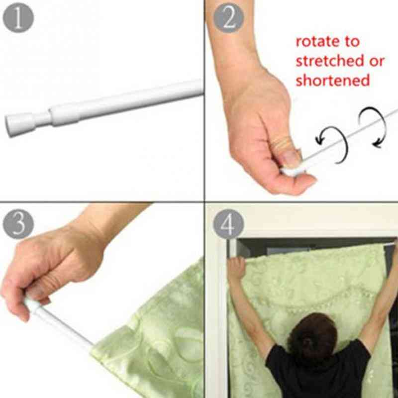 Adjustable Round Shower & Wardrobe Curtain Hanging Rods