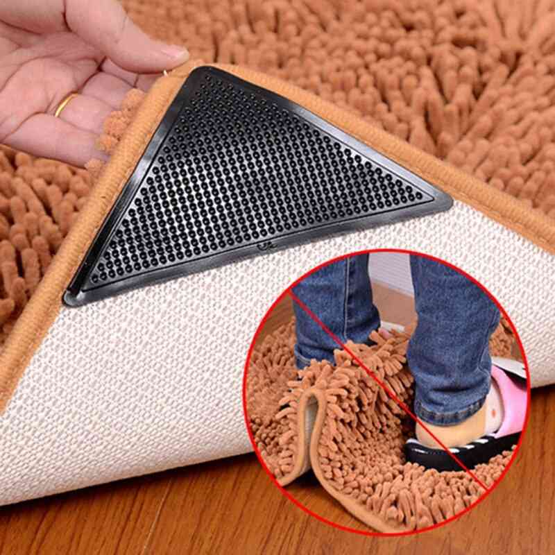 Pinzas triangulares antideslizantes para alfombras, cinta antiarrugas para alfombras