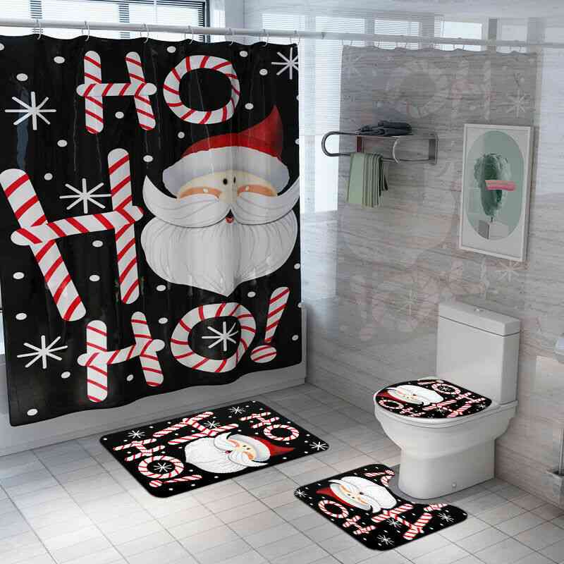 Christmas Shower Curtains Toilet Seat Cover