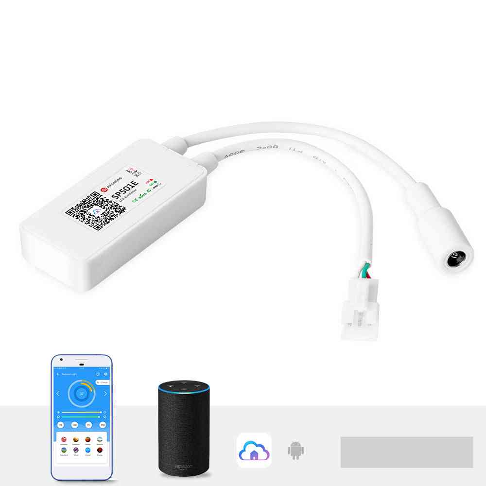 Sp501e- светодиоден контролер за wifi светлина за адресируема rgb лента, алекса интелигентно spi гласово приложение, управление на android