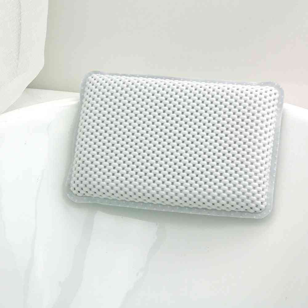 Bath Pillow With Suction Cups, Neck And Back Support - Bathroom Accersories