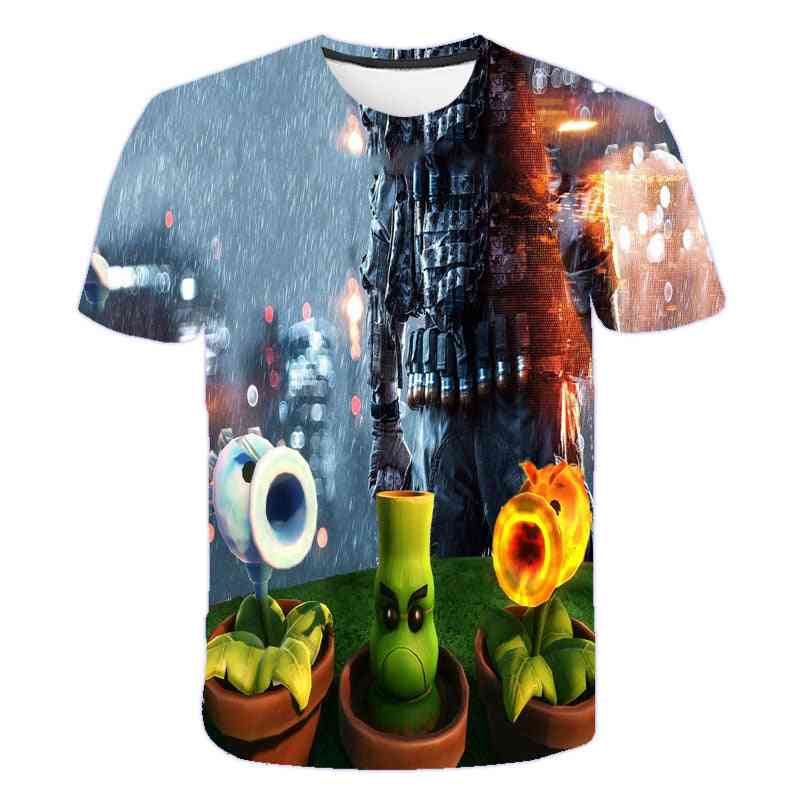 3d Printed- Plants Vs Zombies, Casual Clothes T-shirt For