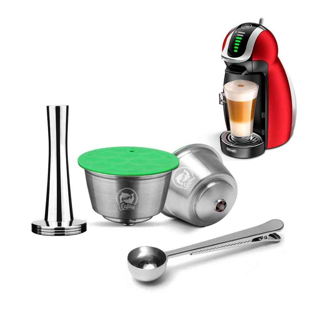 Reusable Dolce Gusto Capsule Compatible With Coffee Machine Refillable Filter Dripper Tamper