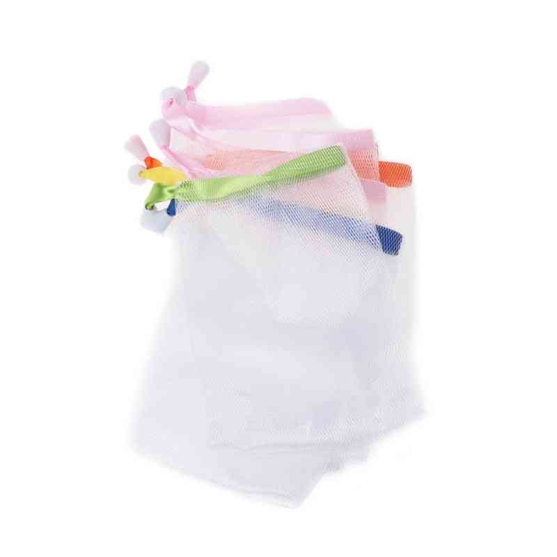 Soap Foaming Nylon Mesh Drawstring - Bubble Foam Net Bag