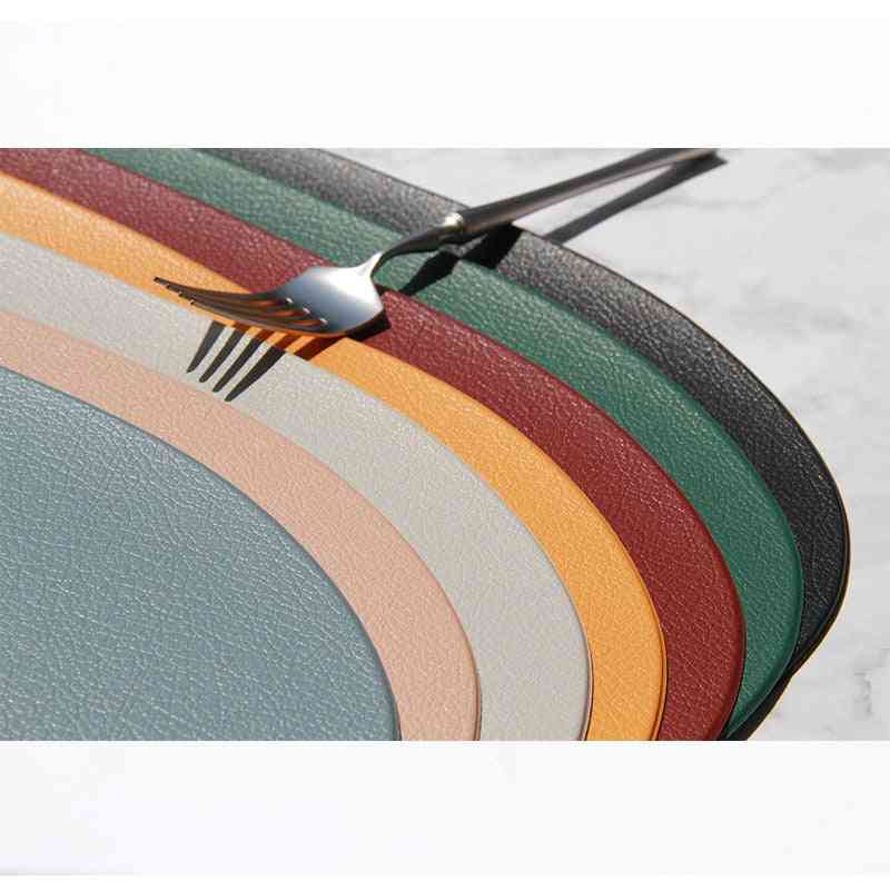 Tableware Pad, Heat Insulation Pu Leather Placemats Bowl Coaster Non-slip