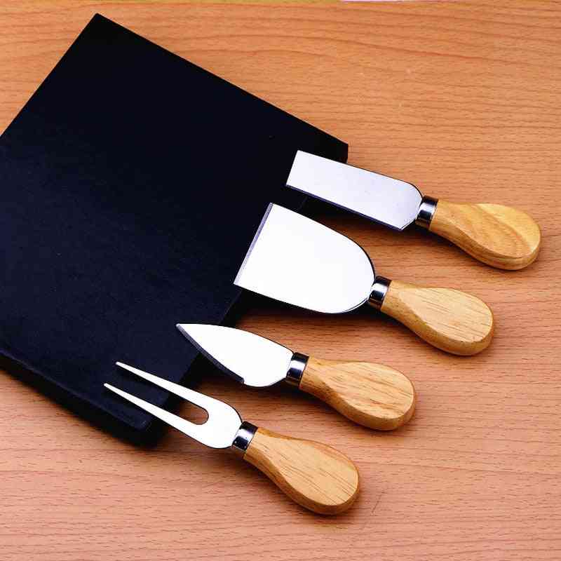 Wood Handle- Bamboo Cheese, Cutter Slicer Knife Sets