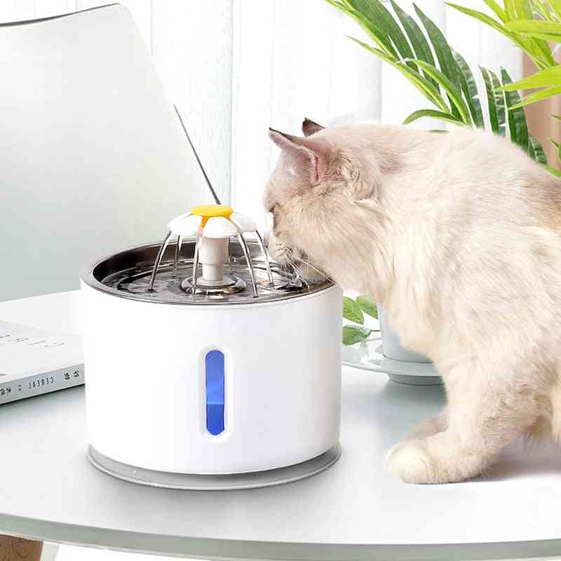 מיכל מתקן להאכלת מים אוטומטית, תצוגת לד לכלבים, שתייה לחתולים