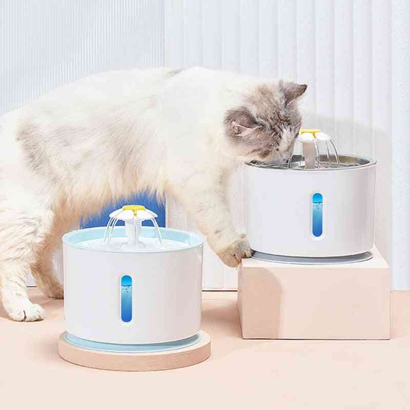 Automatic Water Feeder Dispenser Container, Led Display For Dogs, Cats Drink