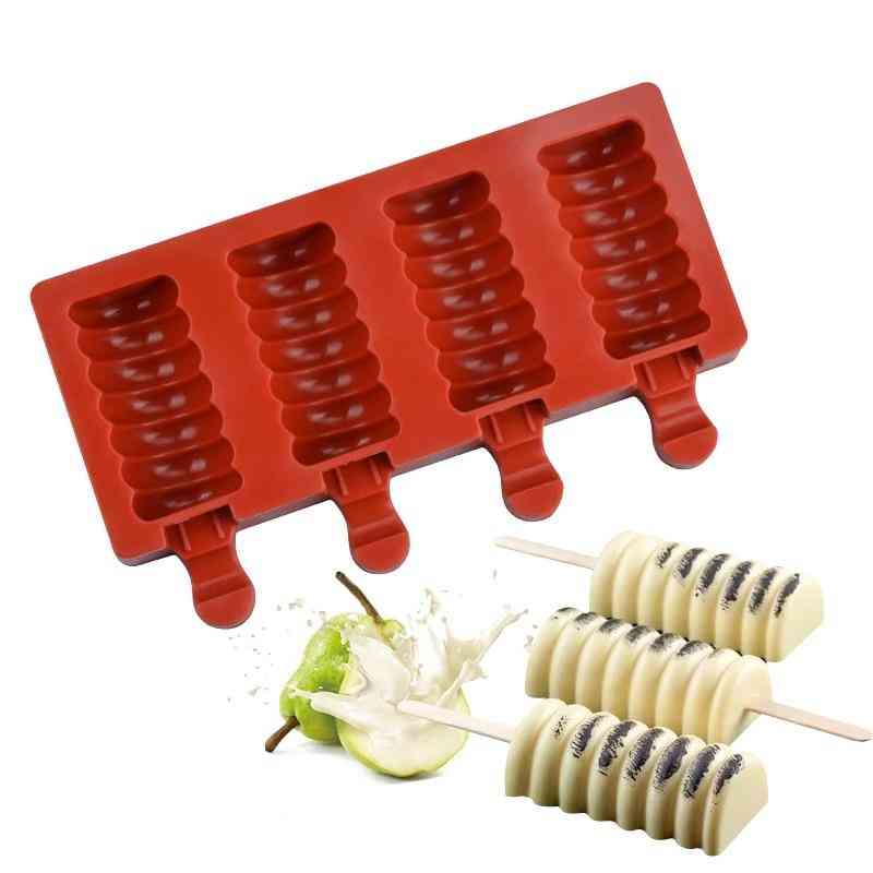 Silicone Popsicle Mold Striped Ice Cream Bar Makers