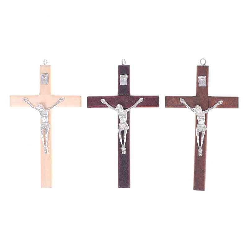 Jezus christus, lijdend standbeeld kruis, religieuze gebedsversiering