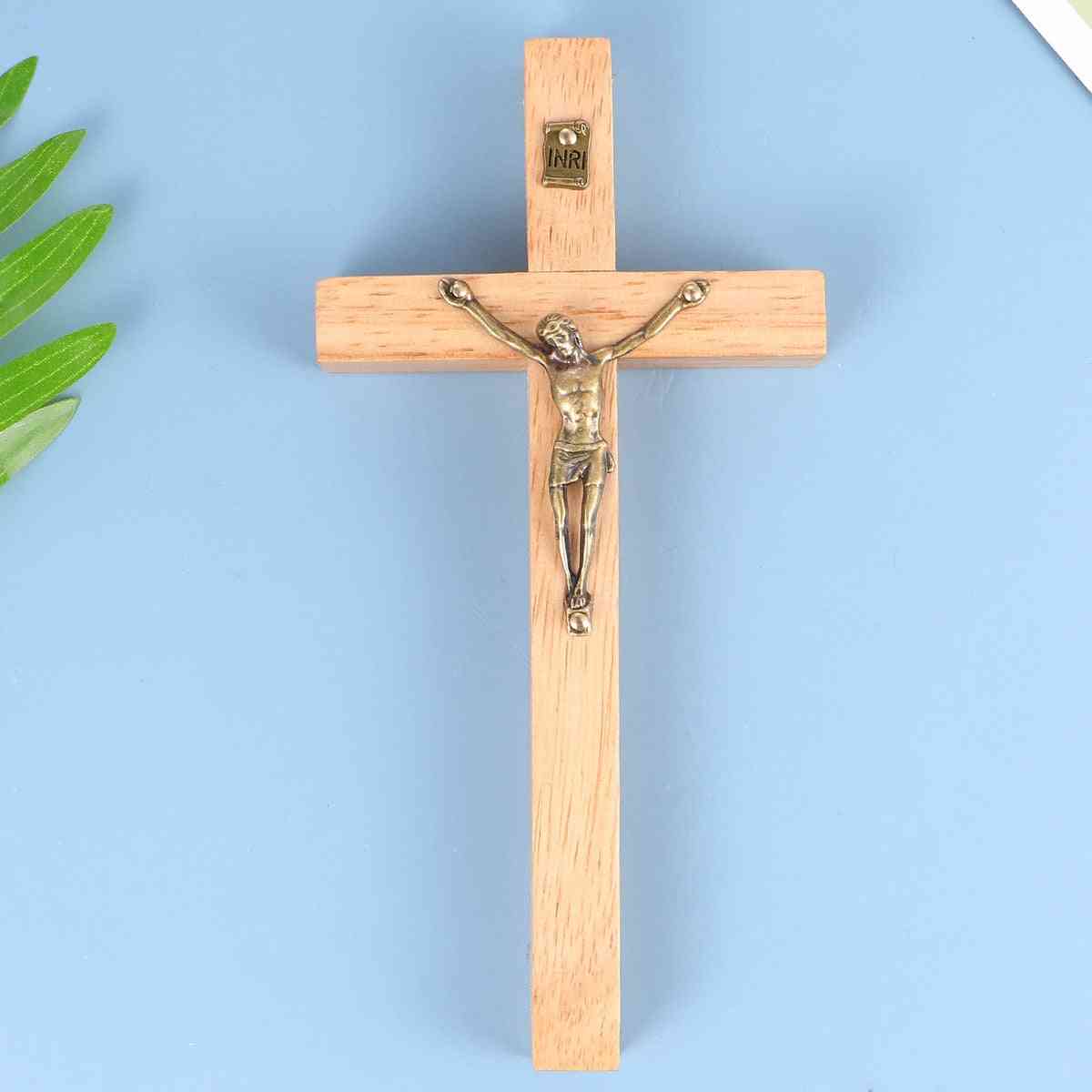 1pc- Wooden Zinc Alloy, Jesus Catholic, Cross Church, Ornaments Decorations