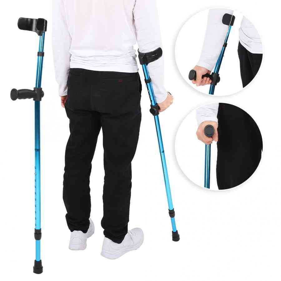 Portable- Folding Adjustable, Telescopic Underarm, Cane Crutch, Walking Stick