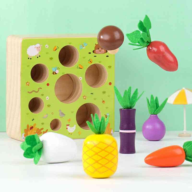 Wooden Carrot Shape, Matching Cognition, Montessori Educational Set