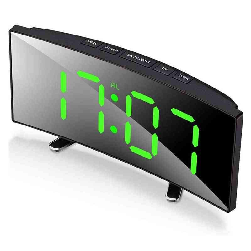 Table Curved Dimmable Led, Electronic Digital, Desktop Clock