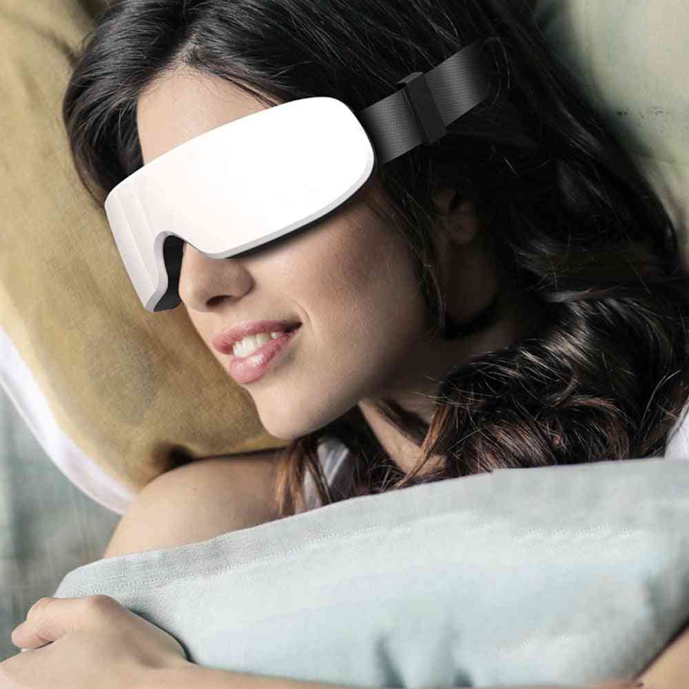 Vibrații electrice - masaj pentru ochi bluetooth, compresă fierbinte, mașină de ochelari de terapie