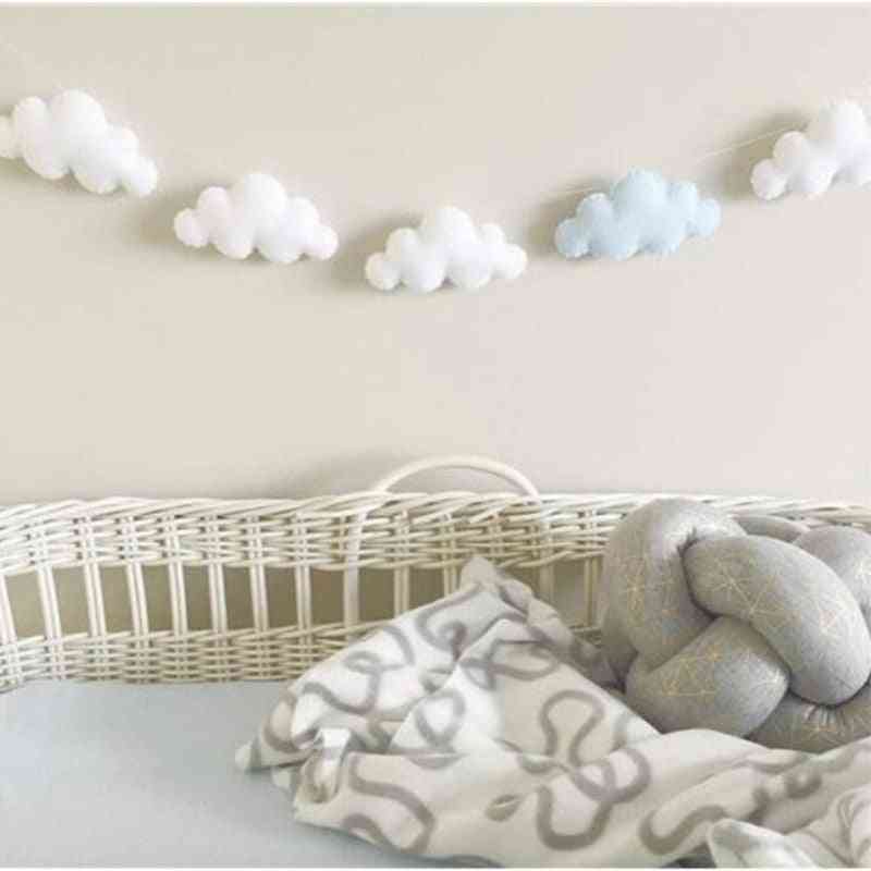 Felt Cloud- Garland String Wall Hanging, Ornaments Nordic Bed