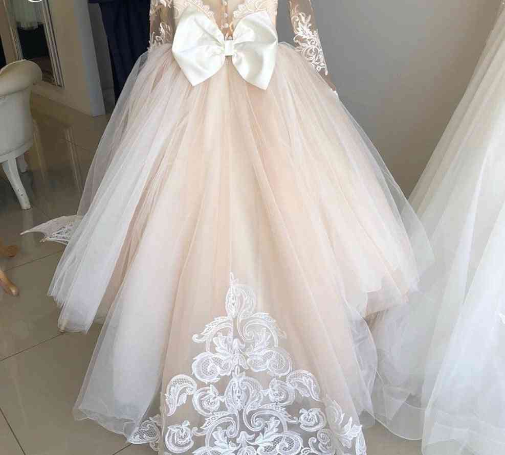 Suknia balowa z bufiastymi tiulami, sukienki dla dziewczynek w kwiaty