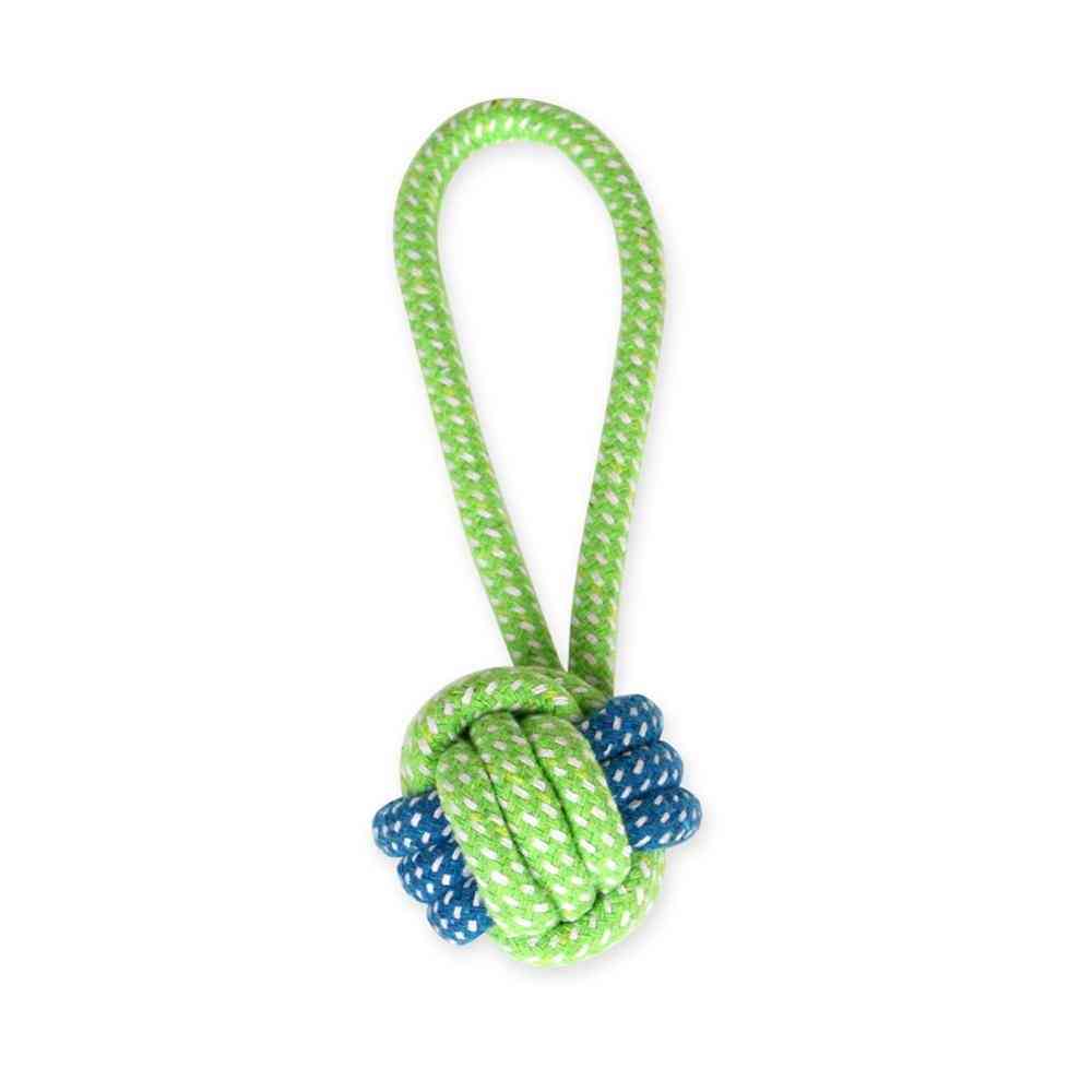 Cotton Ball, Puppy Chew, Molar Teeth Clean, Green Braided Rope For Pet Dog Toy