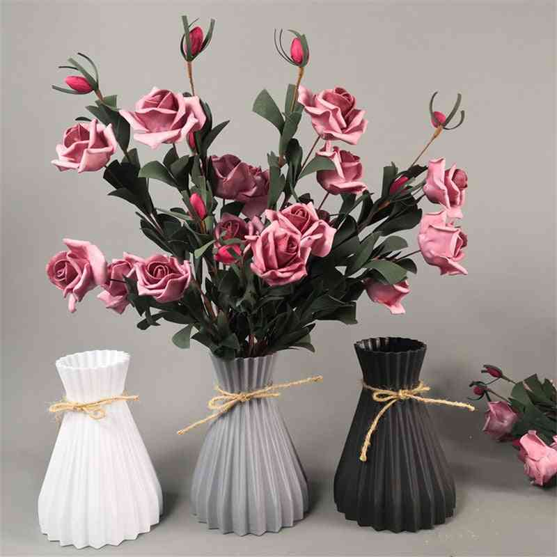 Home Decor Anti-ceramic Plastic Imitation Rattan Flower Vase