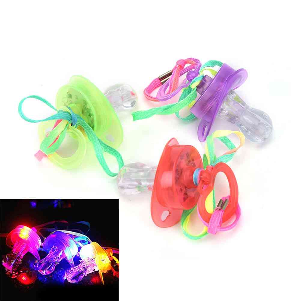 Led Pacifier Whistle Shiny Nipple Party Kids For Decoration