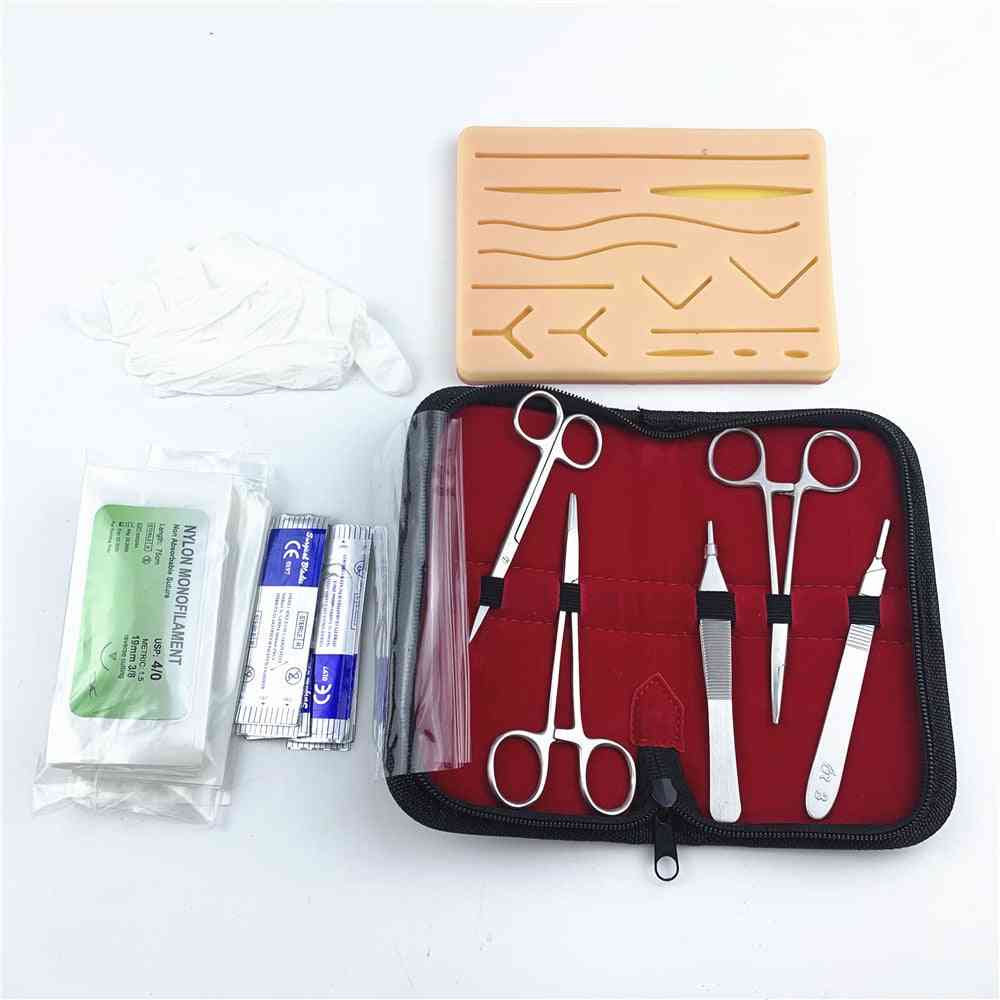 Surgical Suture Training Kit, Skin Operate Suture Practice Needle Scissors Tool Kit
