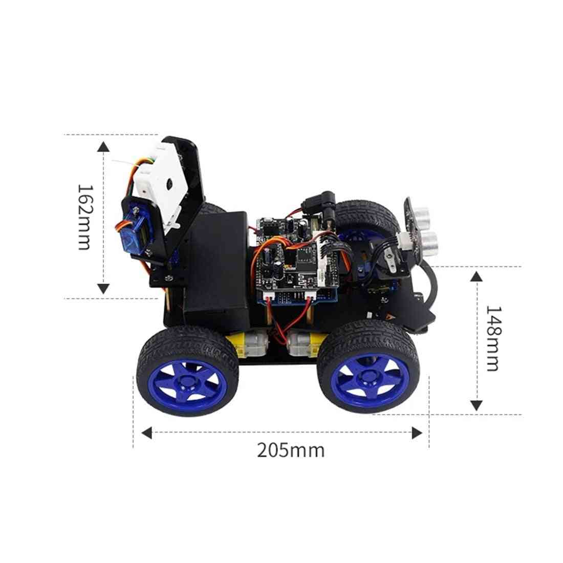 луминесцентен ултразвуков модул, интелигентен робот автомобил, wifi камера, комплект кардан за arduino