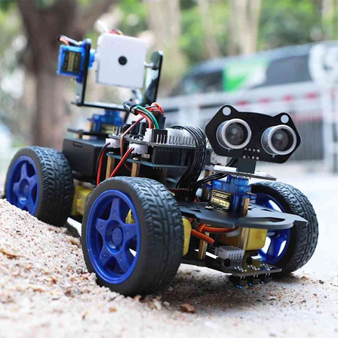 Modul ultrasonic luminescent, mașină robot inteligentă, cameră wifi, kit de gimbal pentru arduino