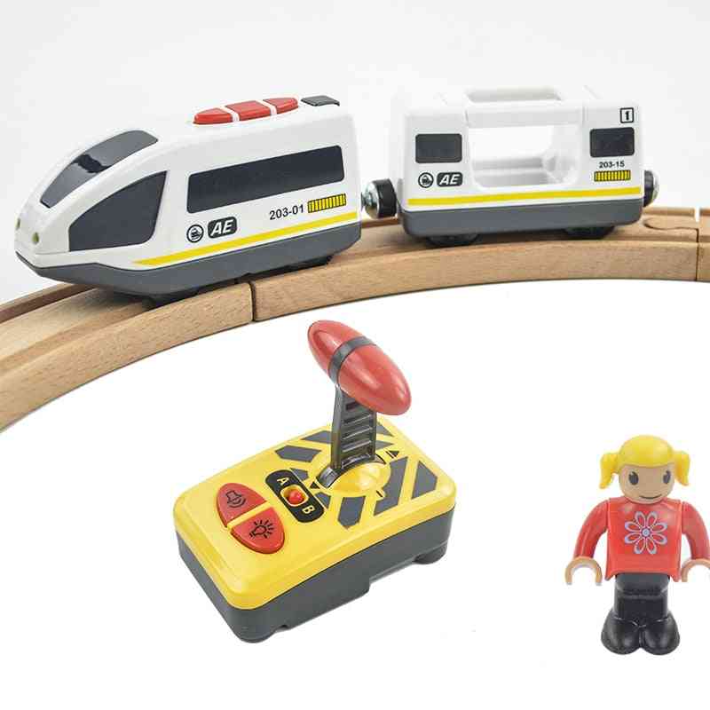 Rc Electric Train Set With Carriage Sound And Light,  Express Truck, Fit Wooden Track