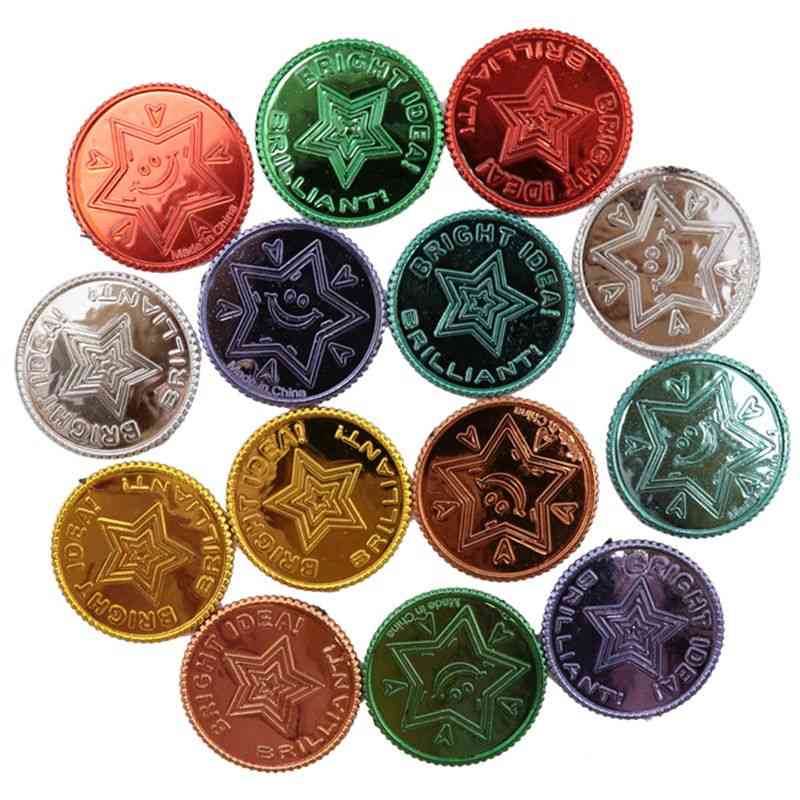 Glückspiraten-Goldmünzen-Plastiksatz, Goldschatzmünzen