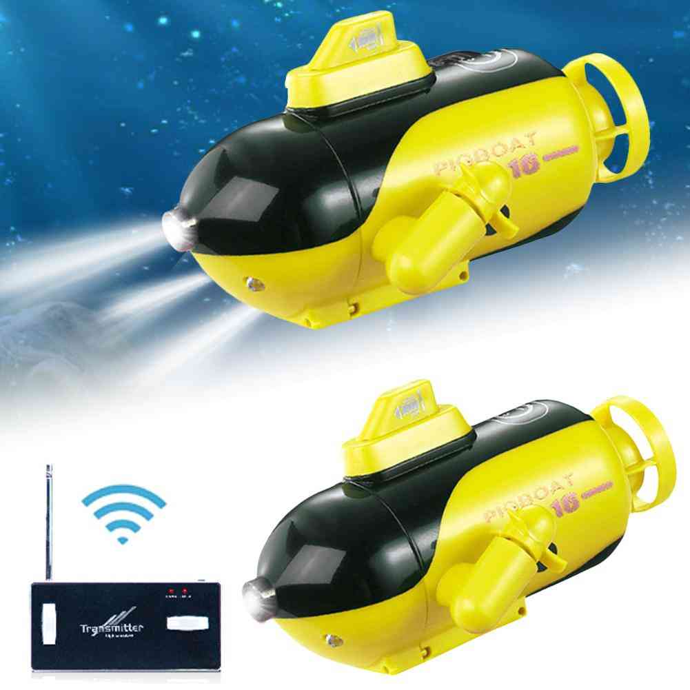 Langaton kaukosäädin, sukellusvene sähkölaiva, vesivene -lelu (keltainen)