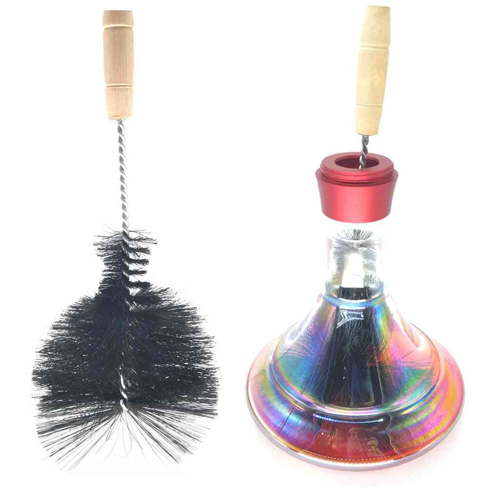 Hookah Glass Bottle Base, Cleaning Brush, Water Pipe Accessories (black)