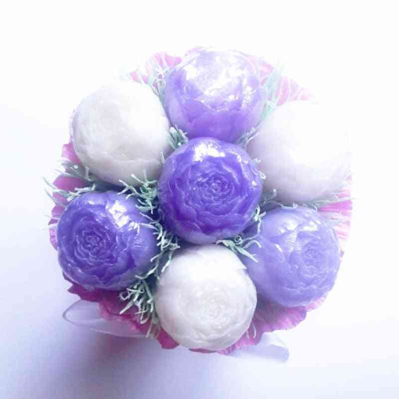 3d- forma na mydlo, sviečka z ružových kvetov, dekorácia silikónového tortového vosku