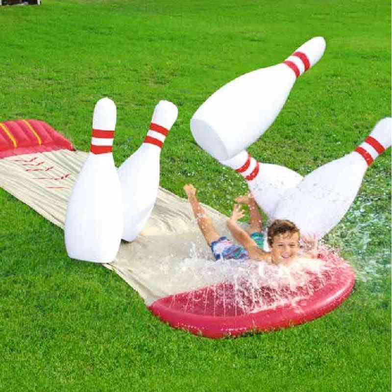 Outdoor Yard Garden Family Inflatable Water Park Slide With Bowling Ball