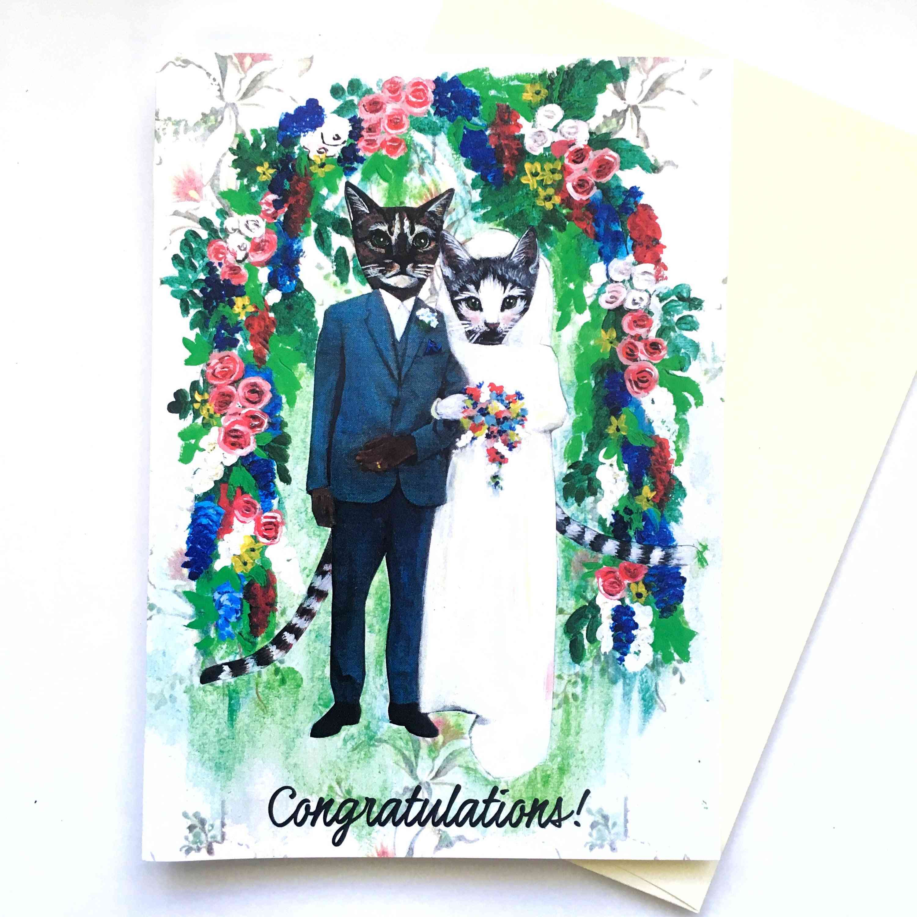Congratulations Cat Wedding Card