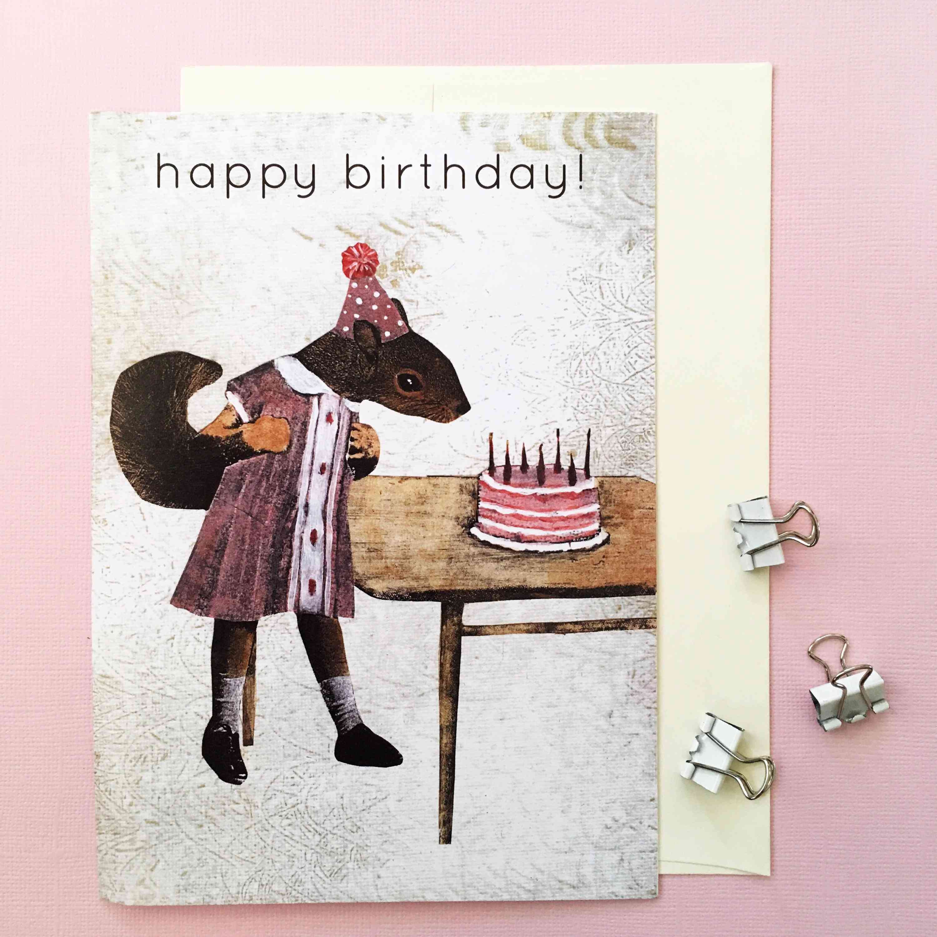 Happy Birthday Squirrel Card Birthday Card