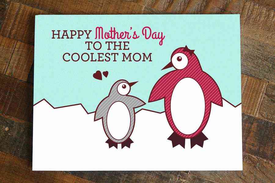 Penguin Happy Mother's Day Card