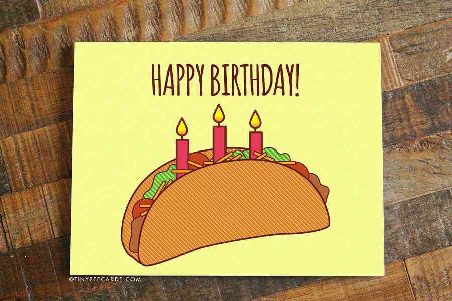 Taco Print Birthday Card