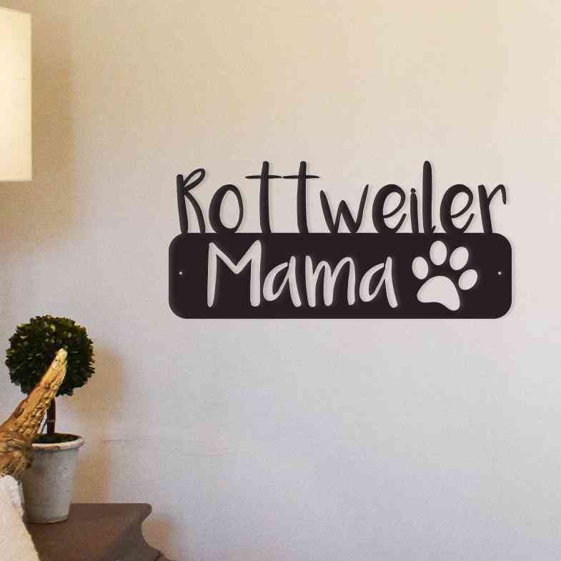 ротвайлер мама - метална стена изкуство / декор