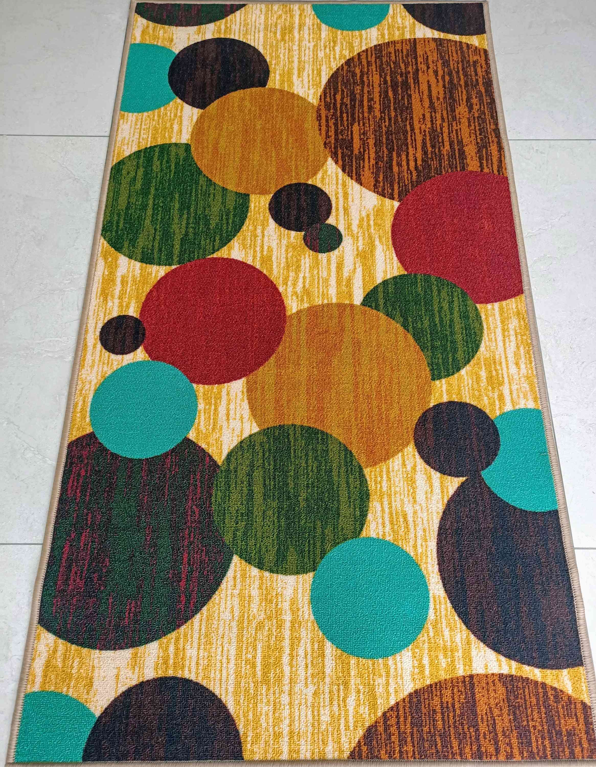 Polyester, antislip klein tapijt / vloerkleed in bubbelstijl