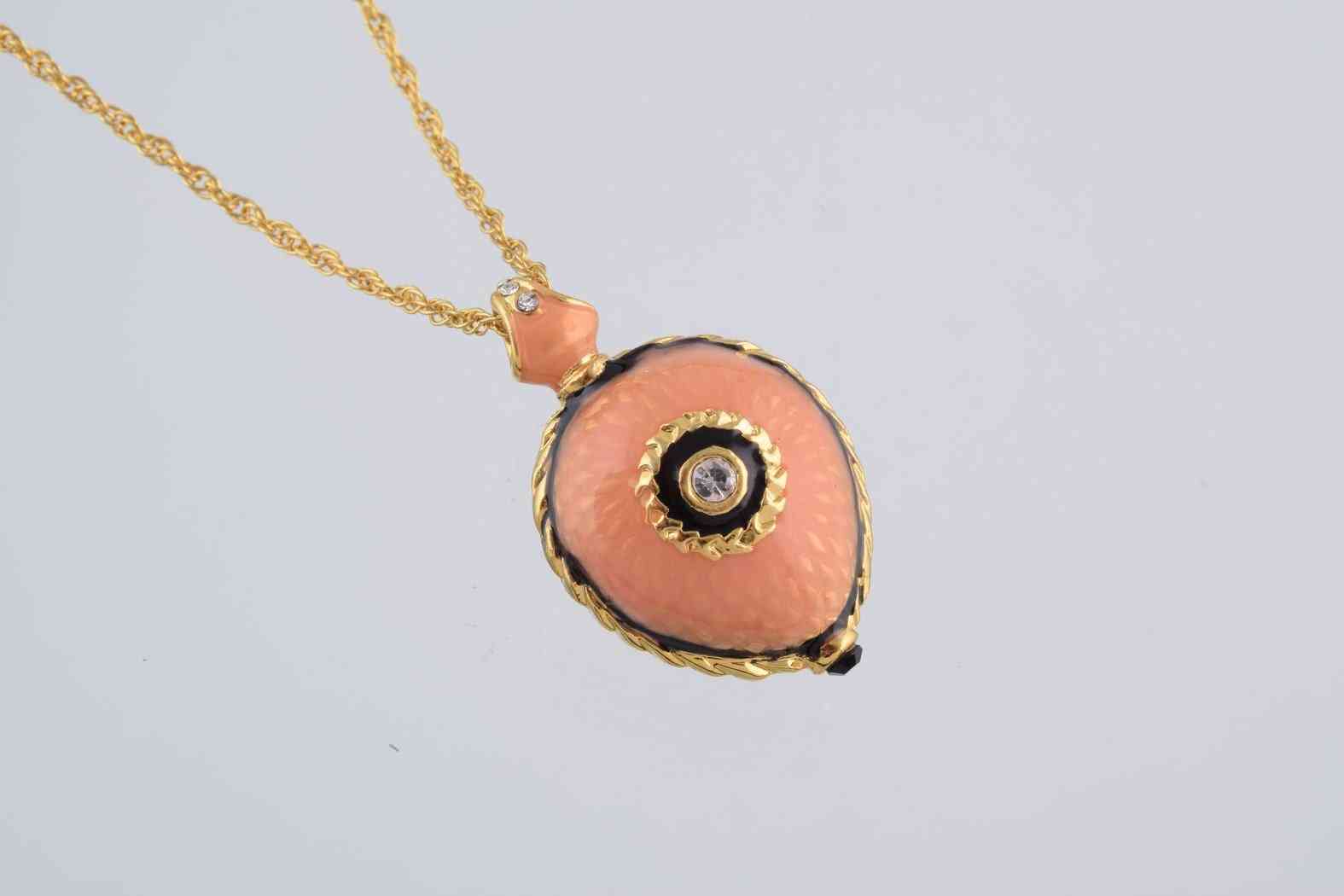 Peach Love Egg Pendant Necklace