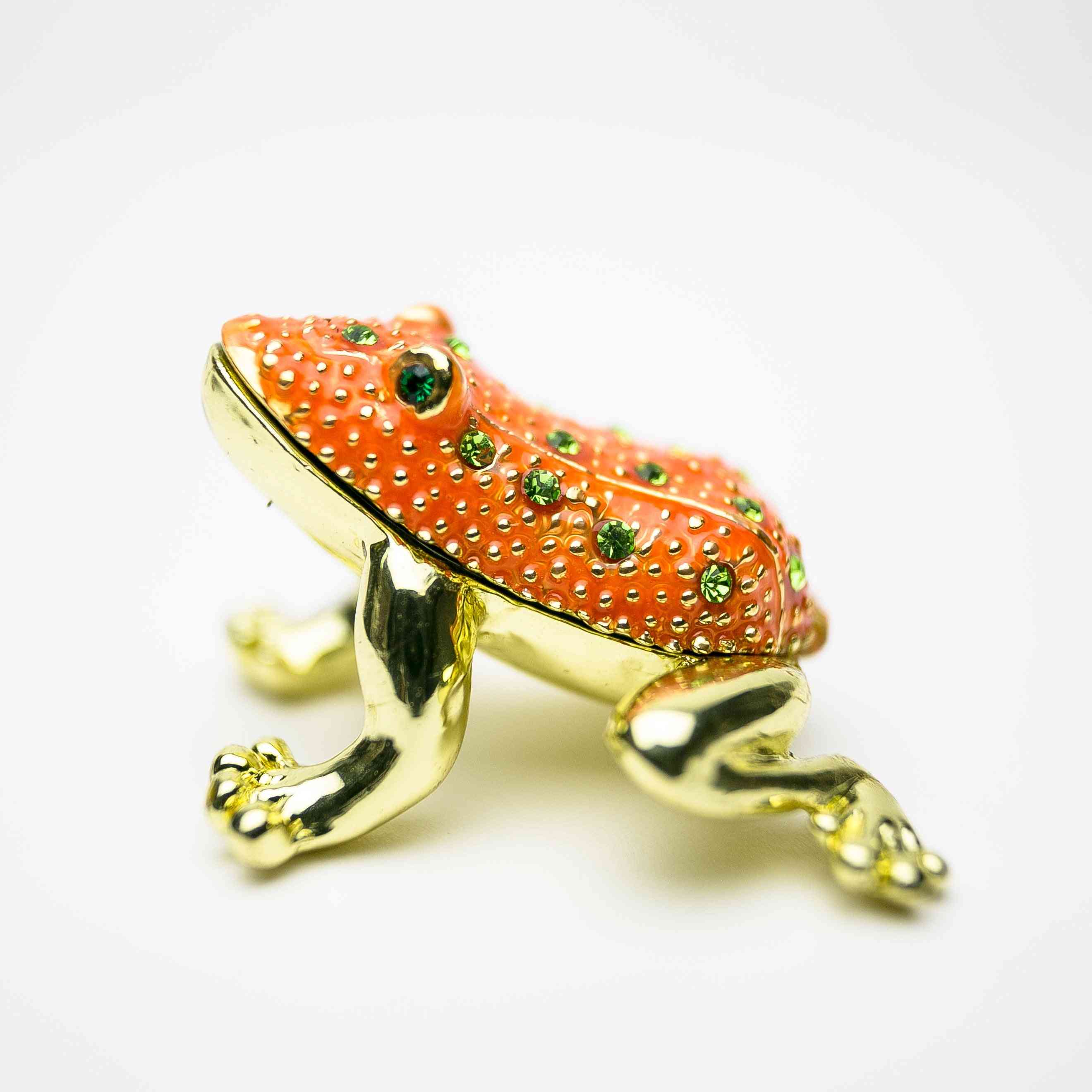 Golden Red Frog Trinket Box