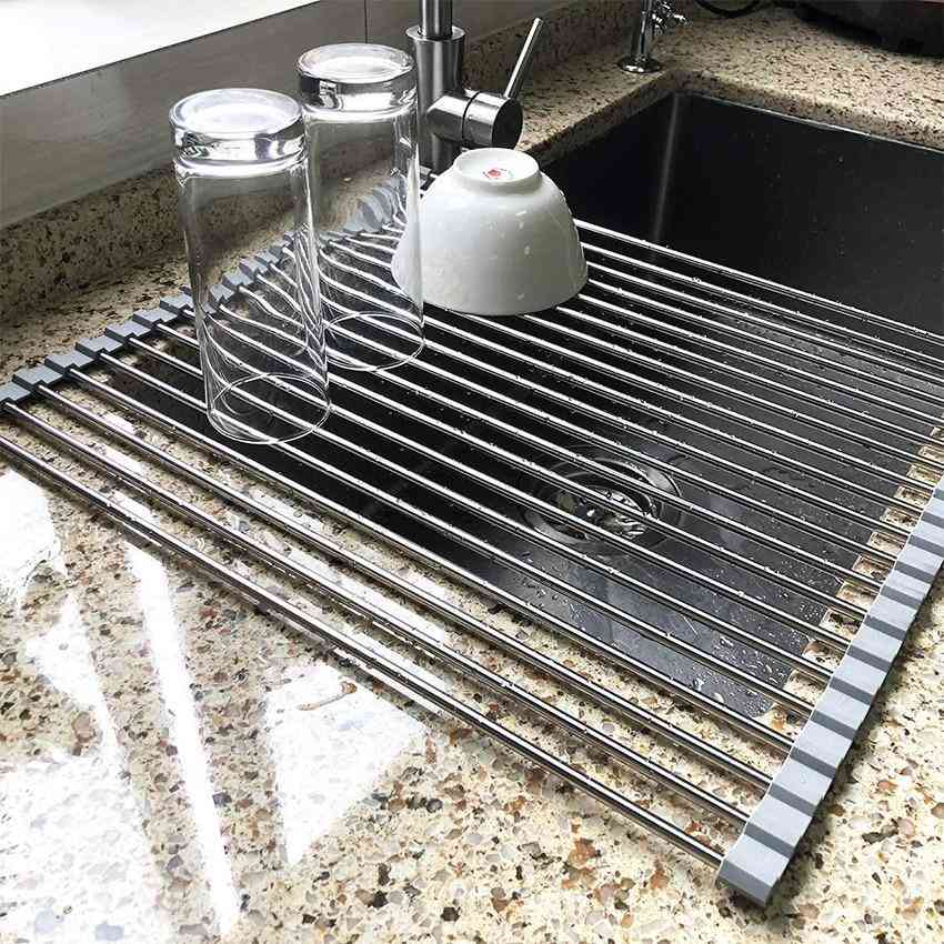 Kitchen Dish Drying Stainless Steel Rack