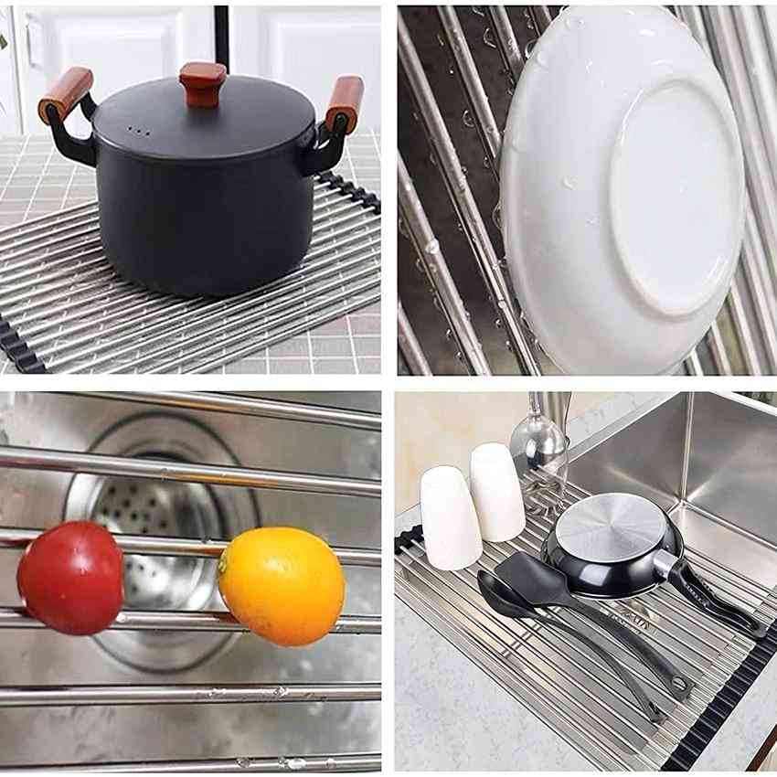 Kitchen Dish Drying Stainless Steel Rack