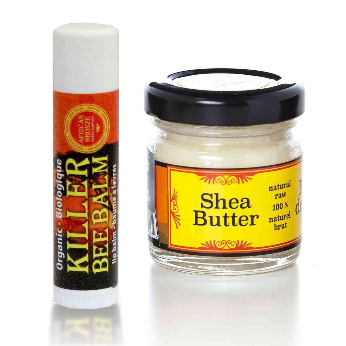 Skin Care Set-natural Honey Lip Balm & Shea Butter