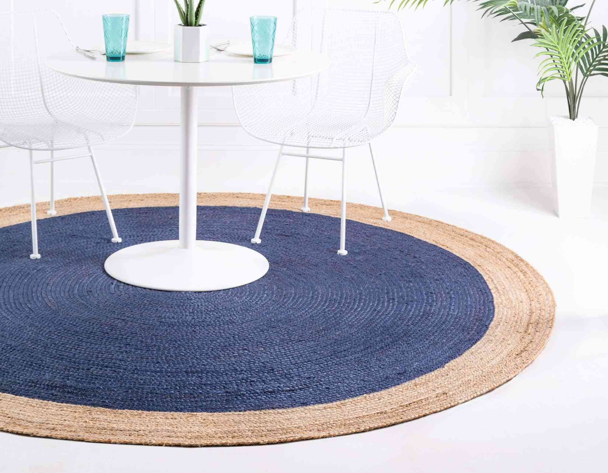Round Large Area Natural Jute Rug