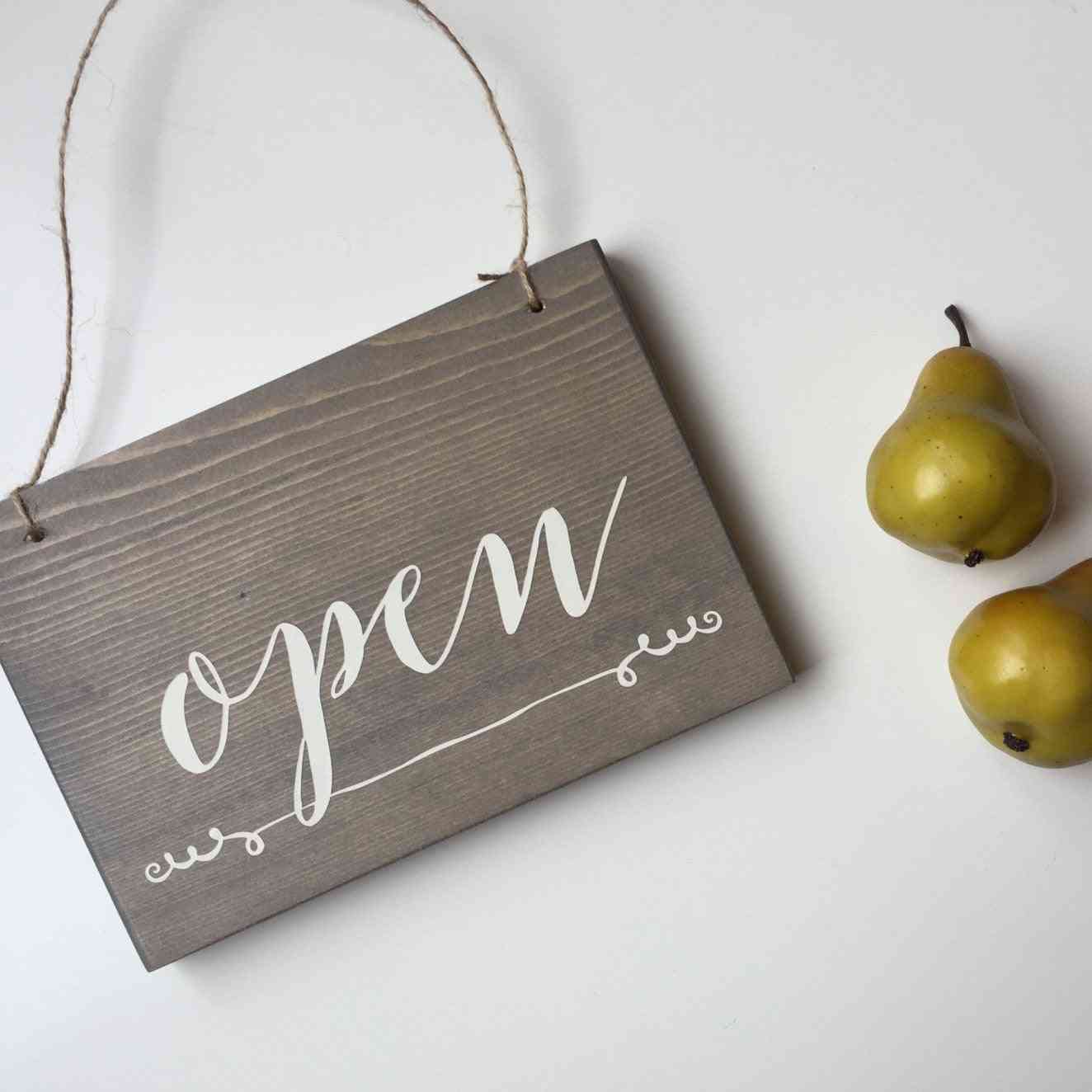 Reversible Open & Closed Wood Sign