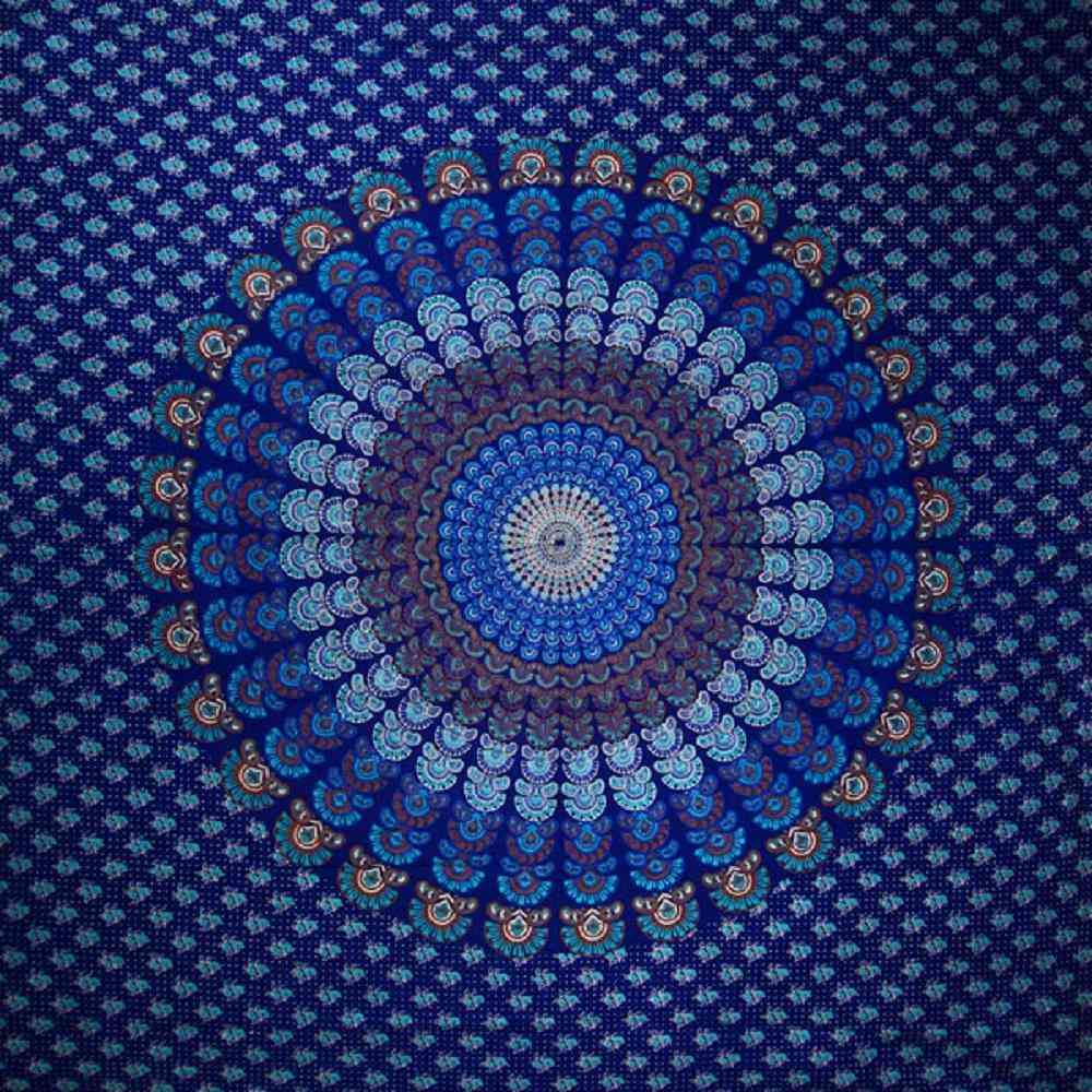Peacock Dance Mandala Tapestry