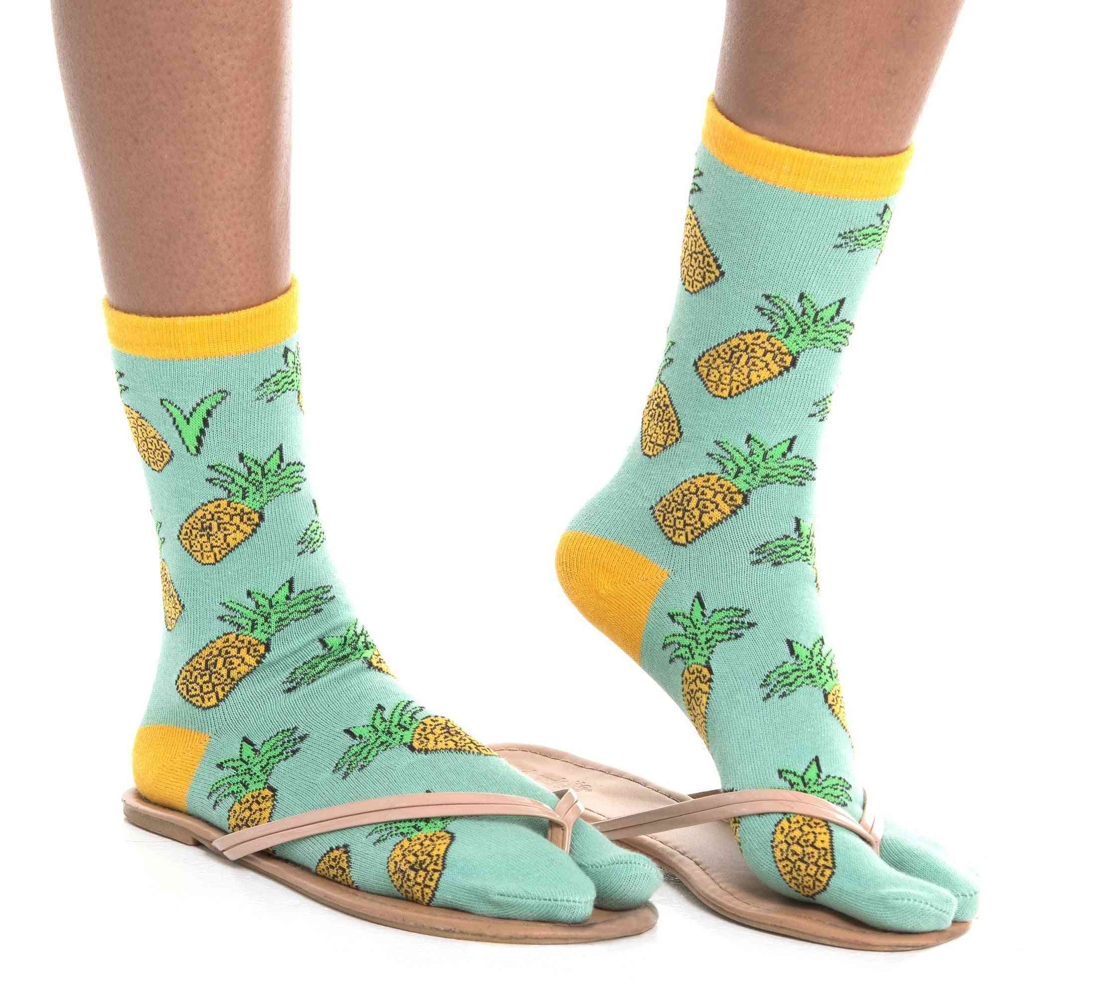 Flip Flop Socks - Pineapple Print