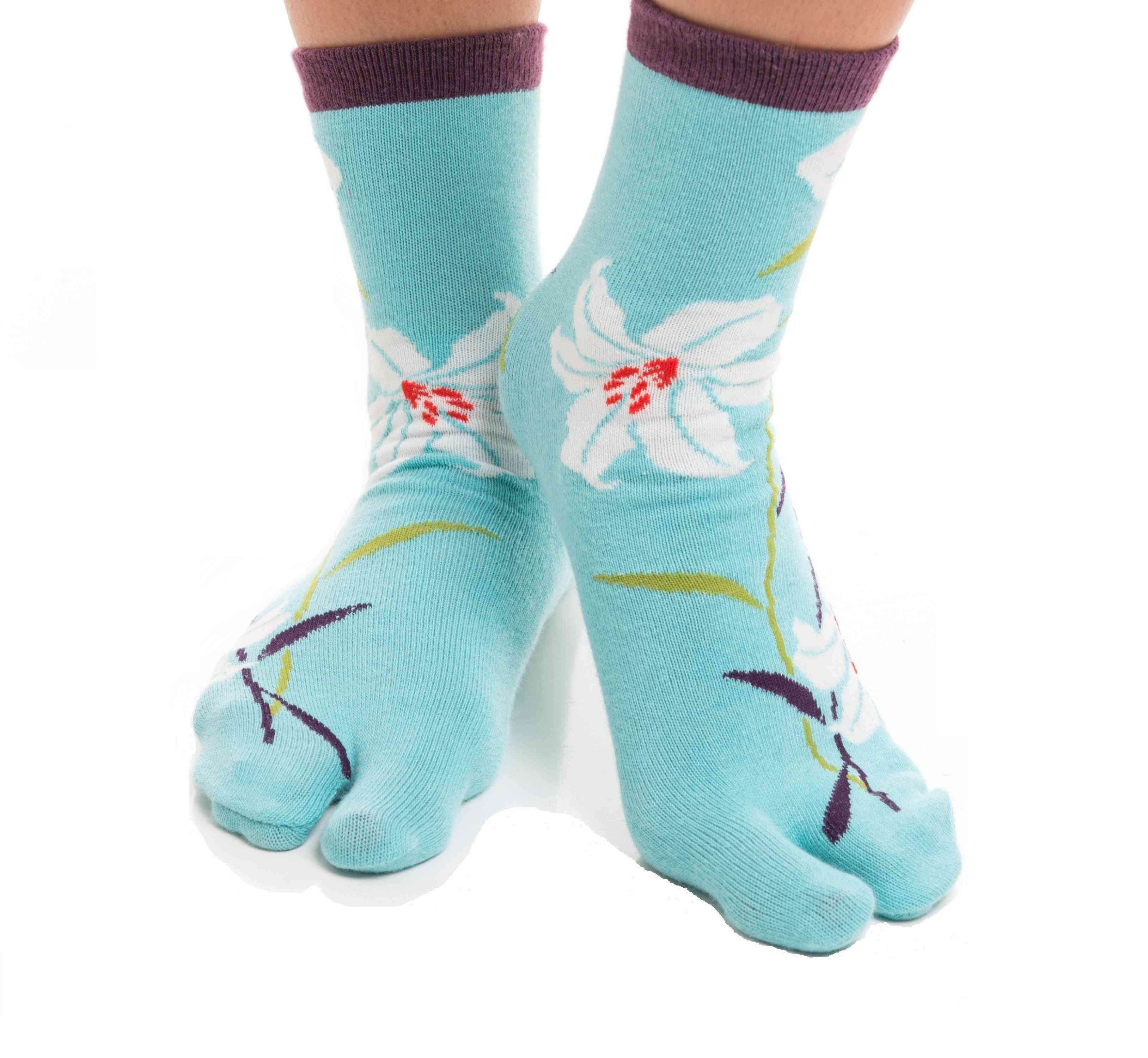 Blue Hawaiian Flip Flop Tabi Socks