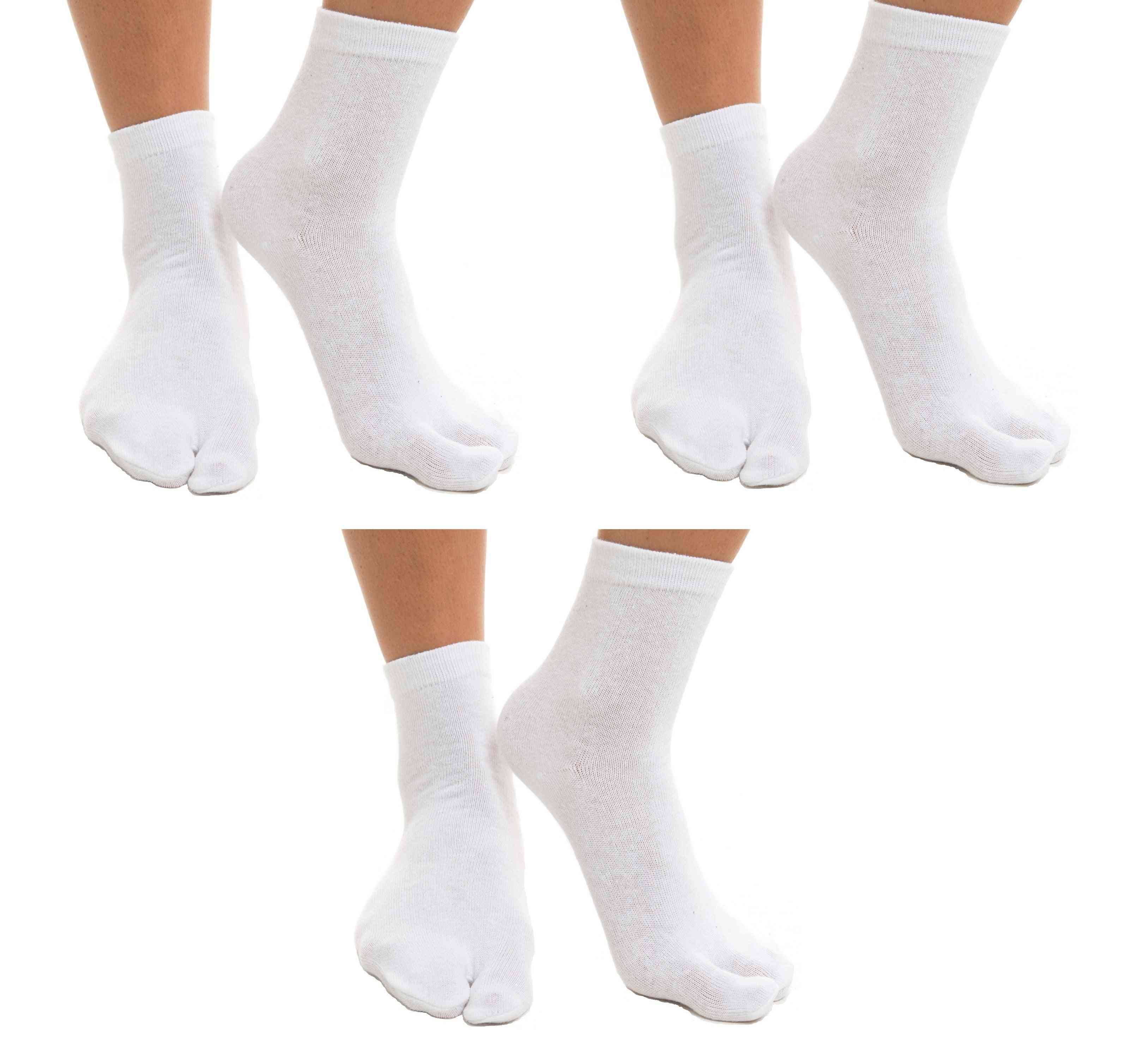White Solid Flip Flop Tabi Socks